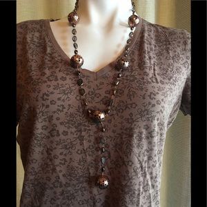 Bronze colored beaded necklace
